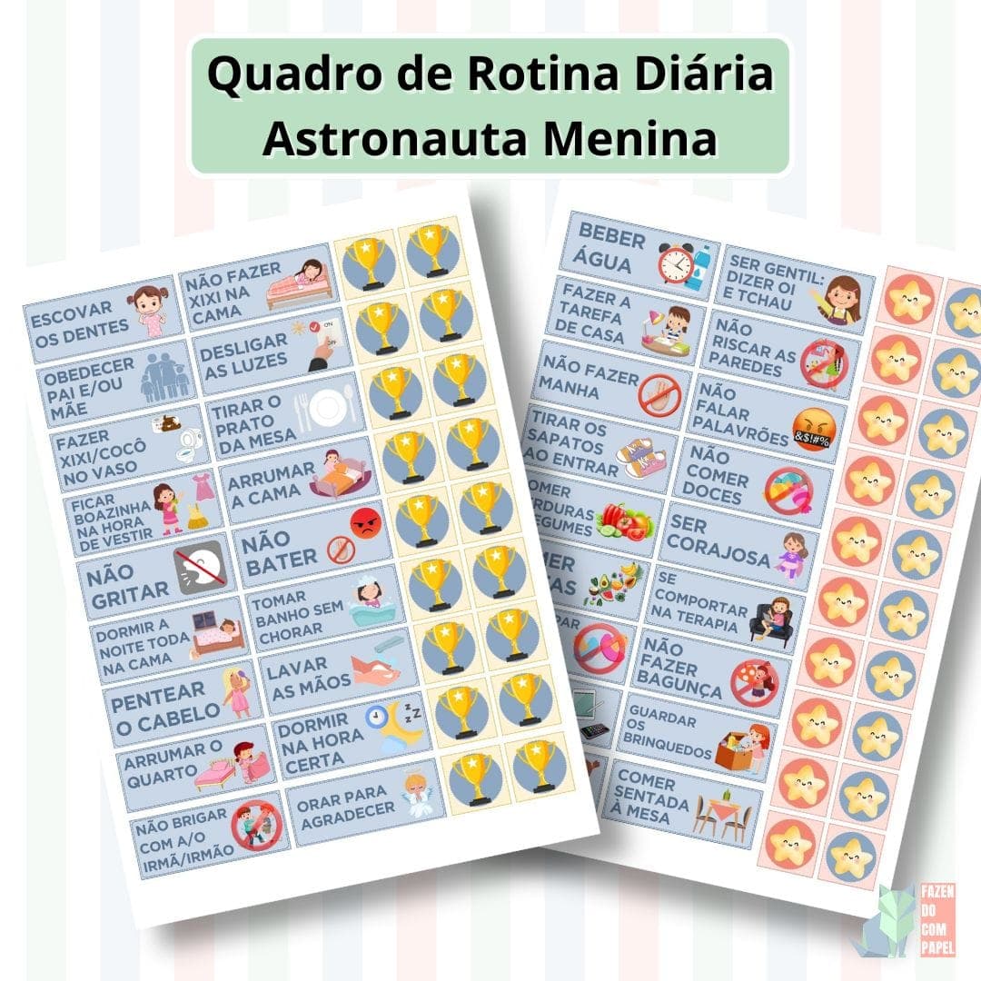 Quadro de Rotina Diária - Astronauta Menina — imagem 4