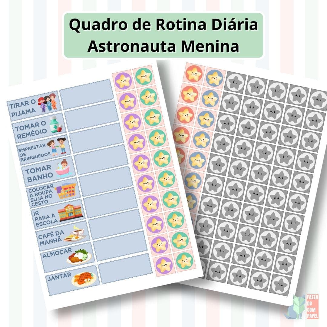Quadro de Rotina Diária - Astronauta Menina — imagem 5