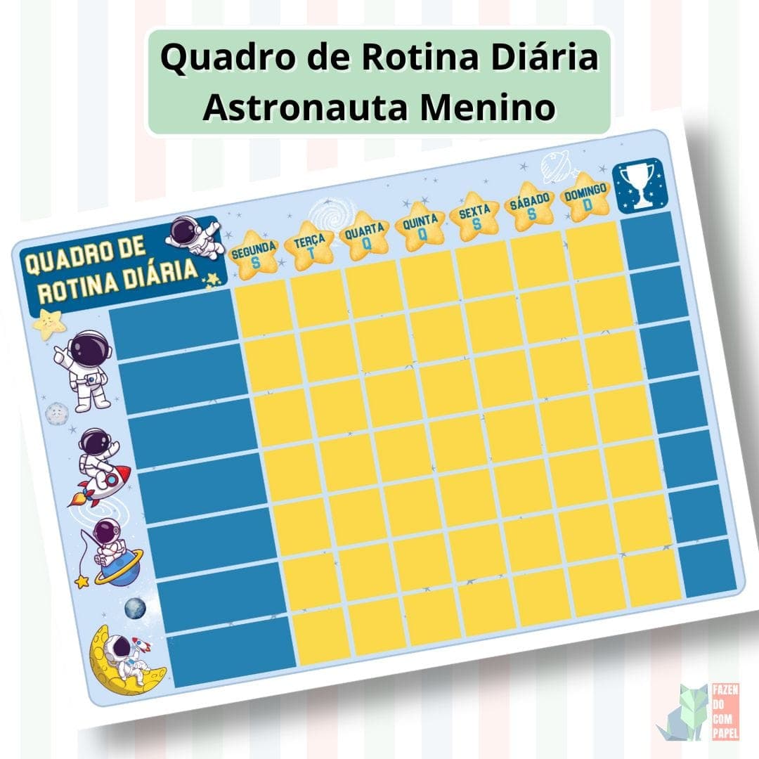 Quadro de Rotina Diária - Astronauta Menino — imagem 3