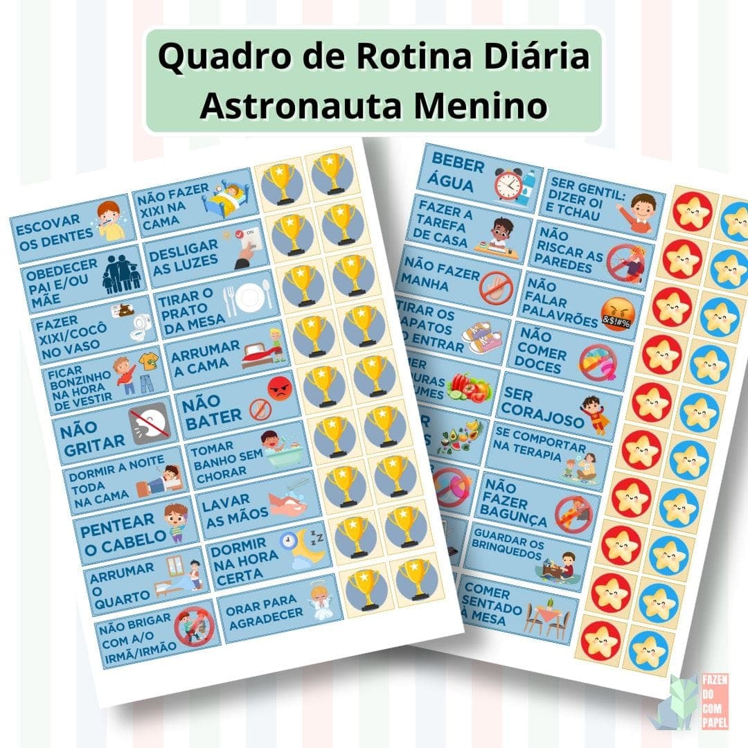 Quadro de Rotina Diária - Astronauta Menino — imagem 4