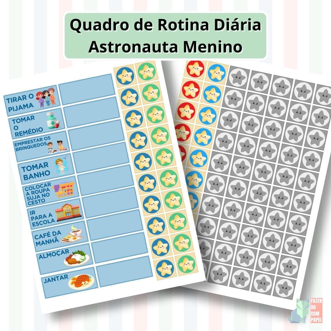 Quadro de Rotina Diária - Astronauta Menino — imagem 5