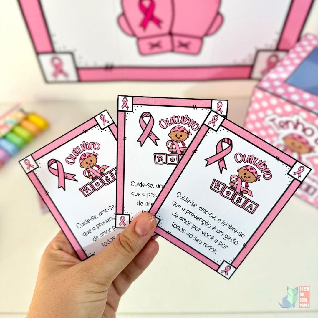 Kit Outubro Rosa - Cartaz, Caixa e Lembrancinha — imagem 3