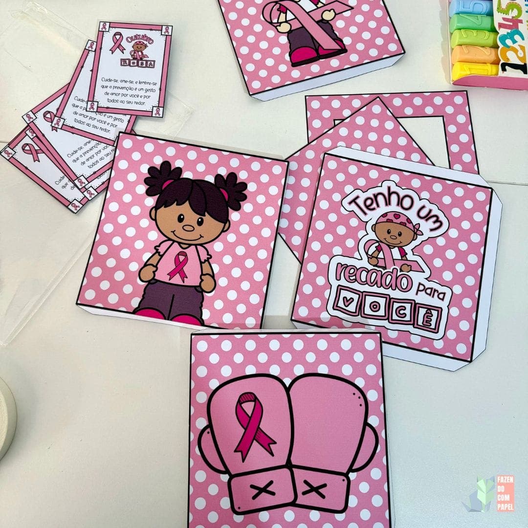 Kit Outubro Rosa - Cartaz, Caixa e Lembrancinha — imagem 5