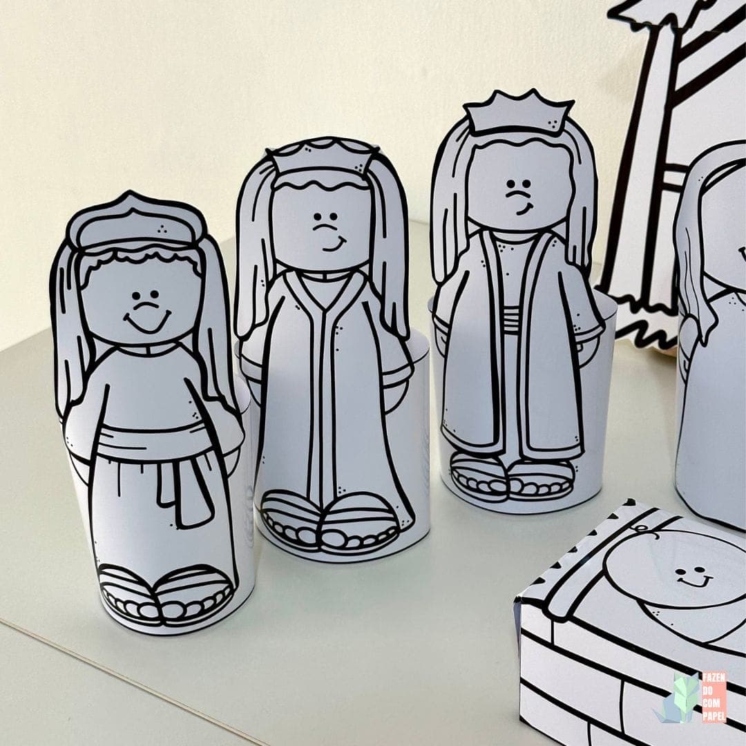 Presépio 3D para Colorir — imagem 2